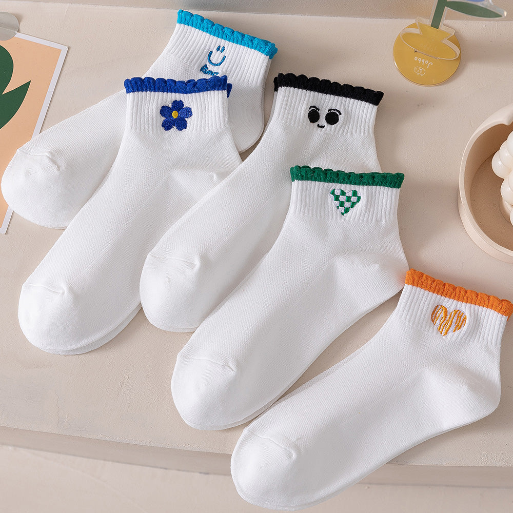 Women's Embroidered Ankle Sock