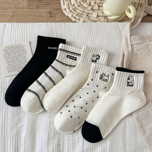 Women’s Dog Embroidered Ankle Sock