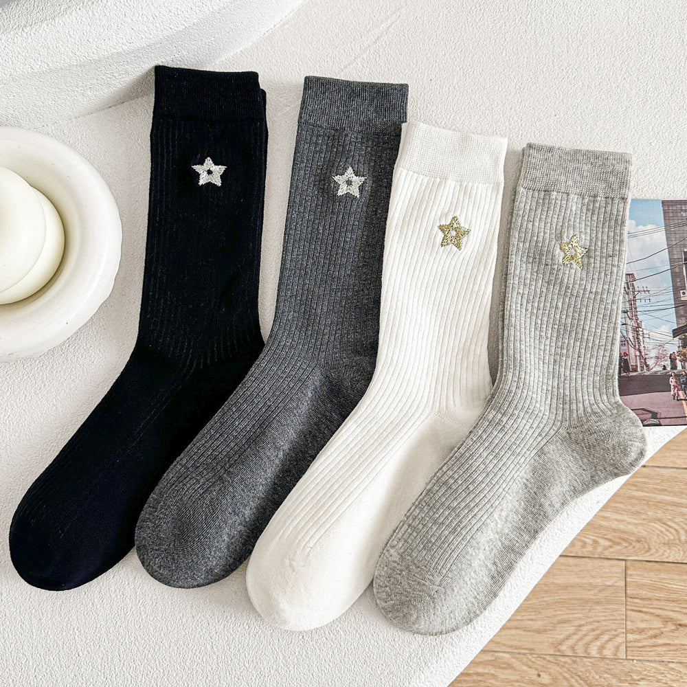 Women’s Crew Sock Embroidered Star