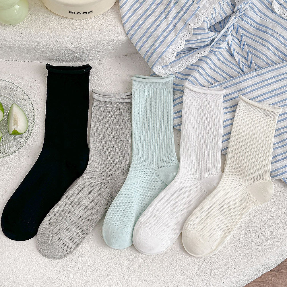 Women's Everyday Roll Top Crew Socks Soft, Breathable, Lightweight