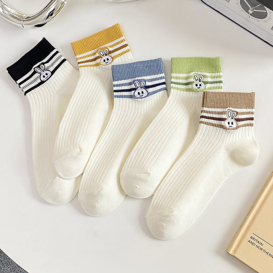 Women's Rabbit Embroidered Ankle Socks