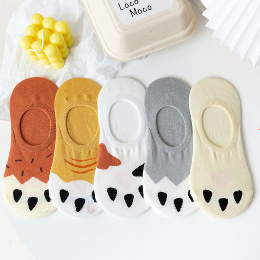 Women’s No Show Sock Cat's Paw Pattern