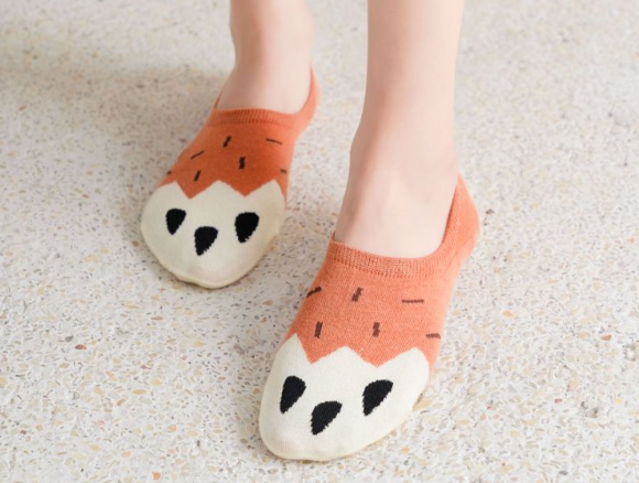 Women’s No Show Sock Cat's Paw Pattern